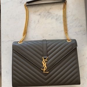 Saint Laurent large monogram envelope NWT